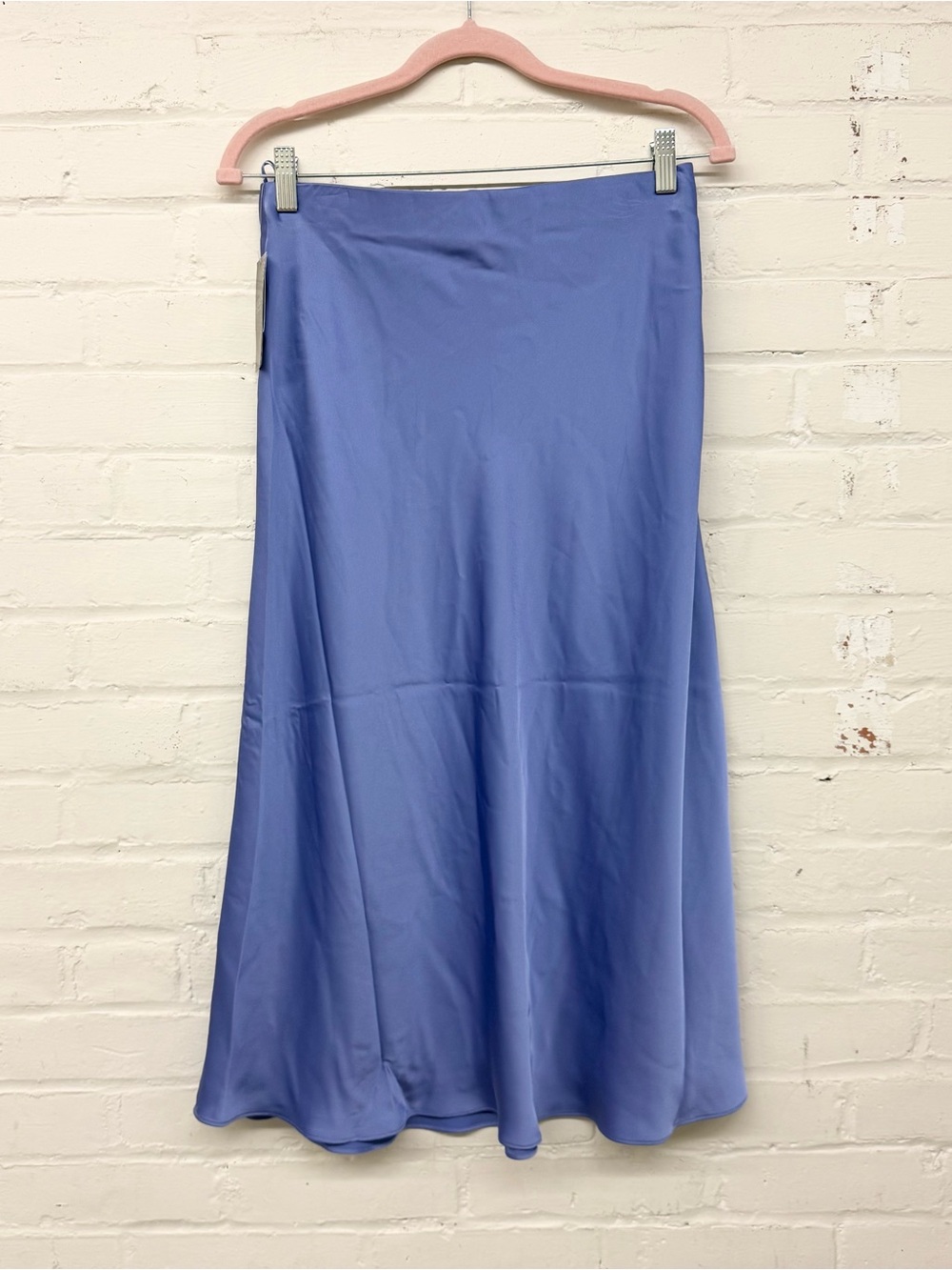 NWT Lauren Ralph Lauren Satin Blue Charmeuse Midi Skirt Size 4 - Picture 6 of 6